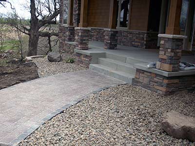 Concrete steps and stoop with paver sidewalk in Burnsville MN